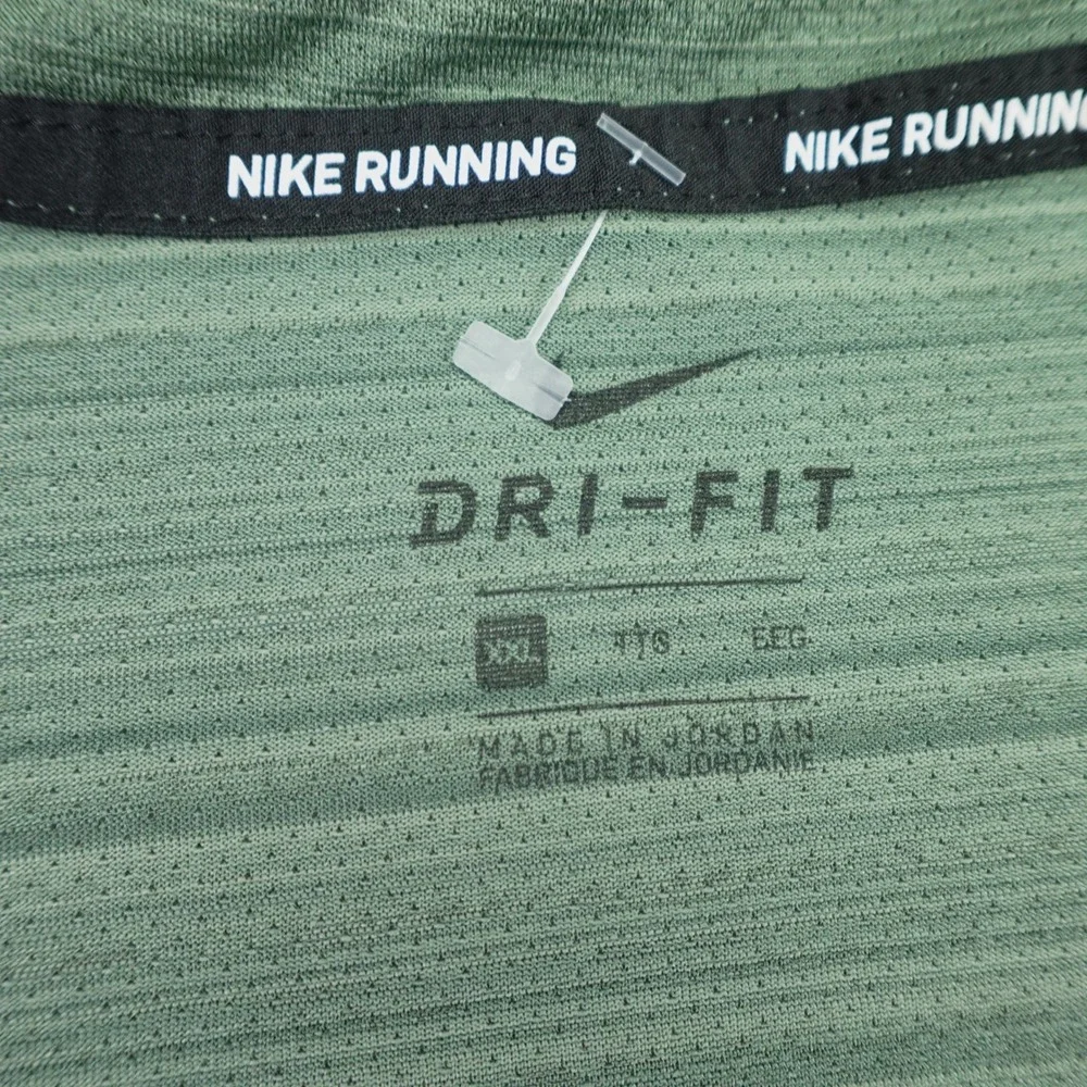 Nike T Shirt Mens 2XL Green Dri-Fit Miler Running Short Sleeve